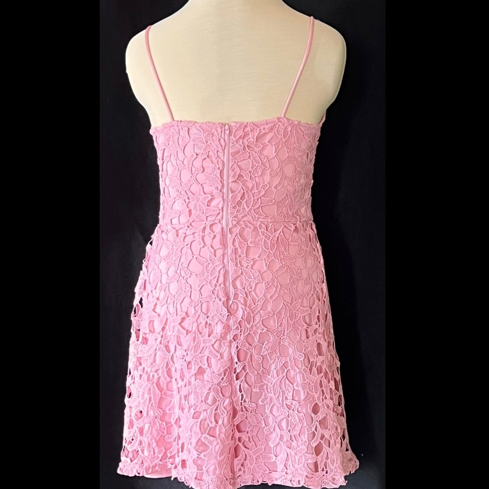 SOLD Rue21 sz L light pink crochet dress lined strappy sundress - Picture 2 of 9